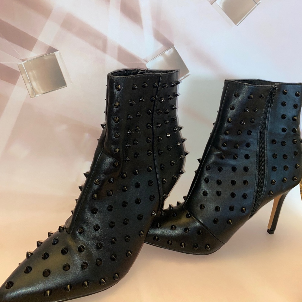 Spiked black boots